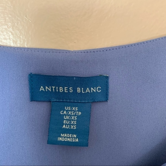 29. [Antibes Blanc] Blue Midi Shark Bite Hem Tent Trapeze Sleeveless Dress - Picture 3 of 10